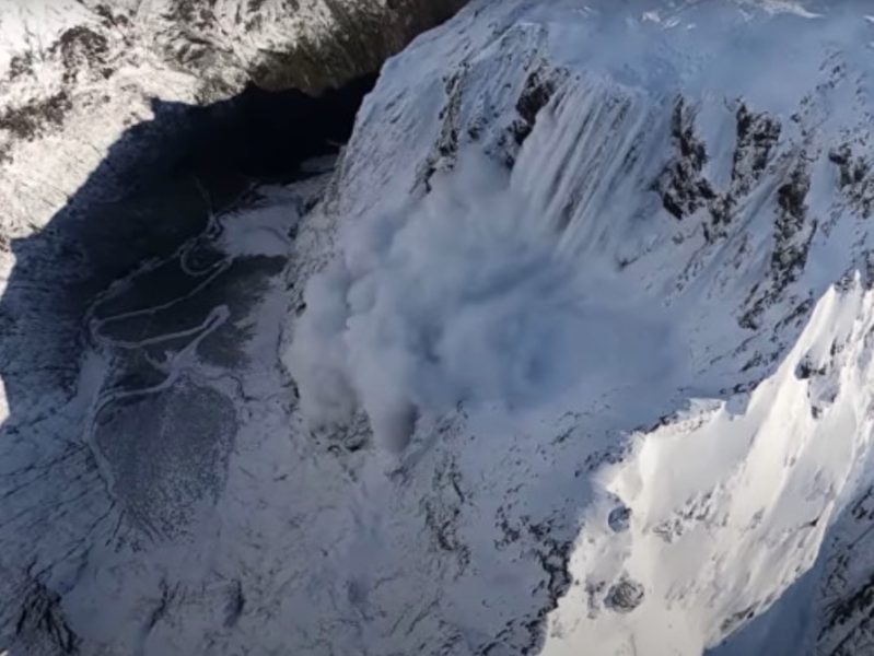 Avalanche mitigation work on road to Milford